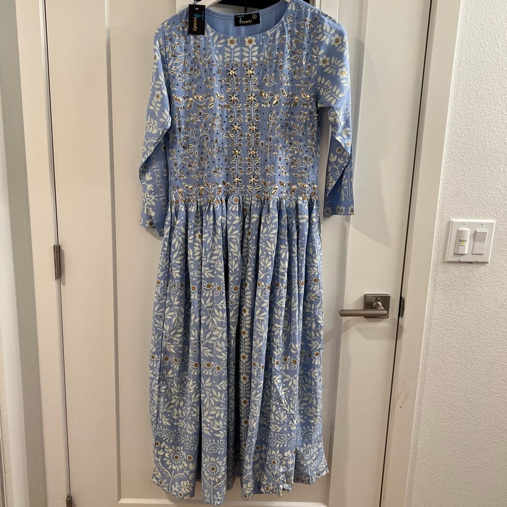 Trendy Small long maxi dress with beaded design